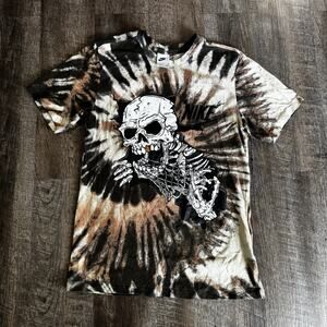 Nike Sportswear Black / Brown Tie Dye Skull Shirt Adult Men’s Size S